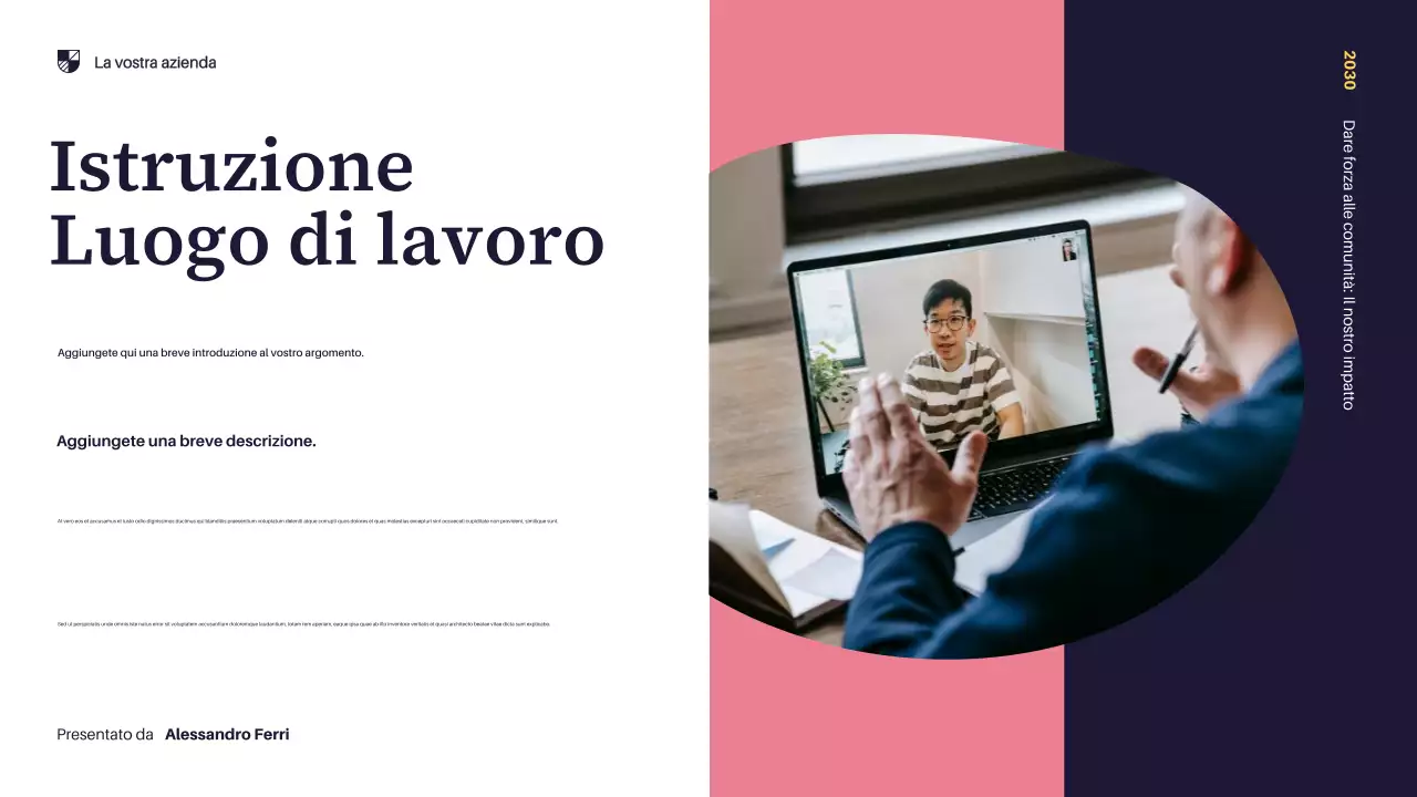 Presentazione della comunità moderna gialla