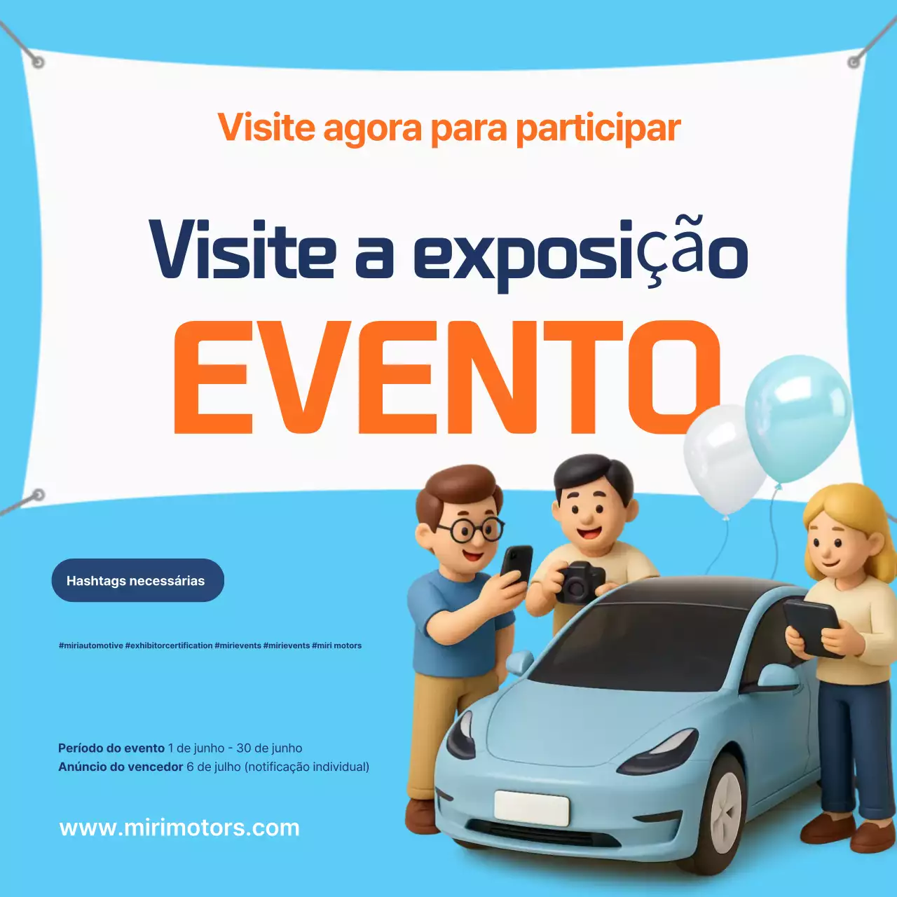 Promoção de Evento Simples Azul Céu