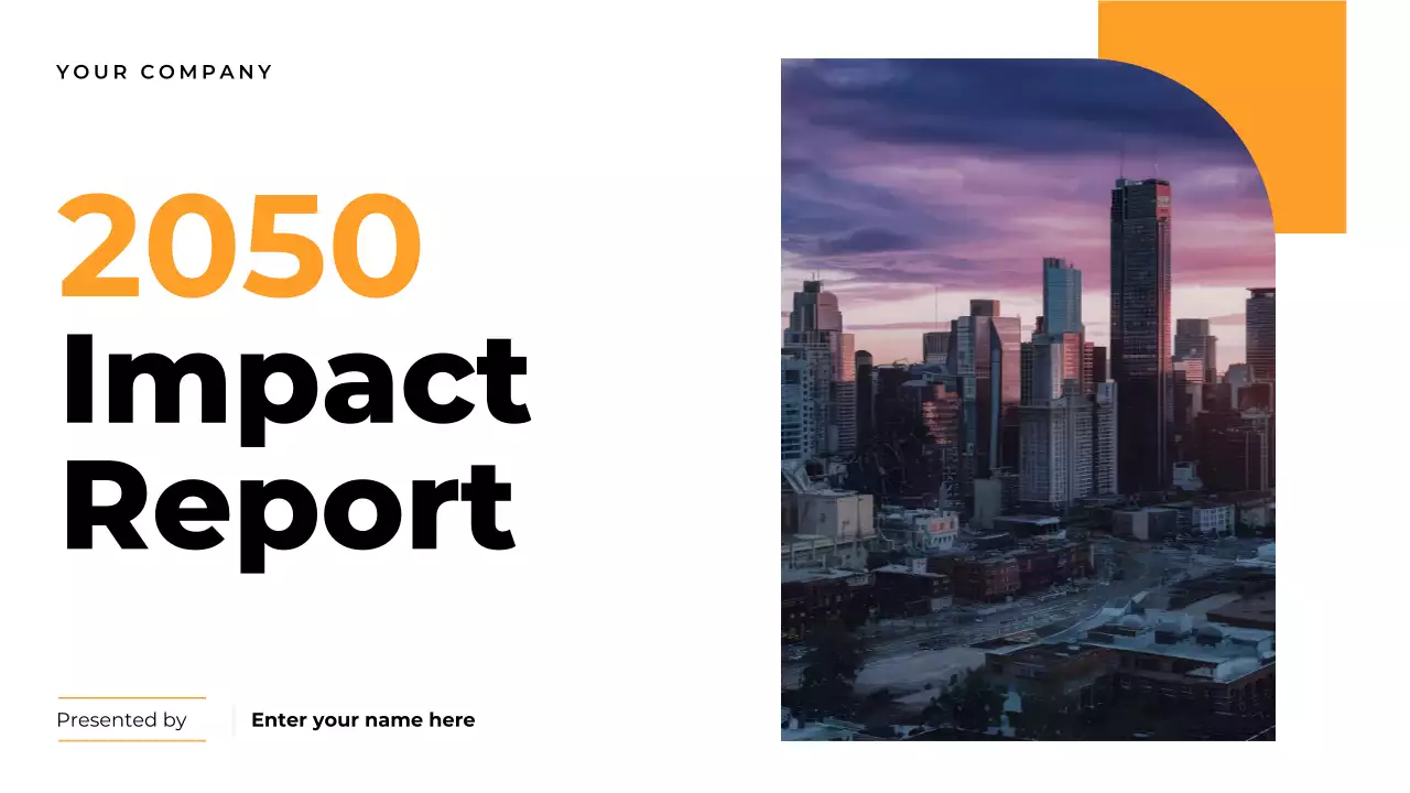 Orange Modern Business Impact Report Presentation