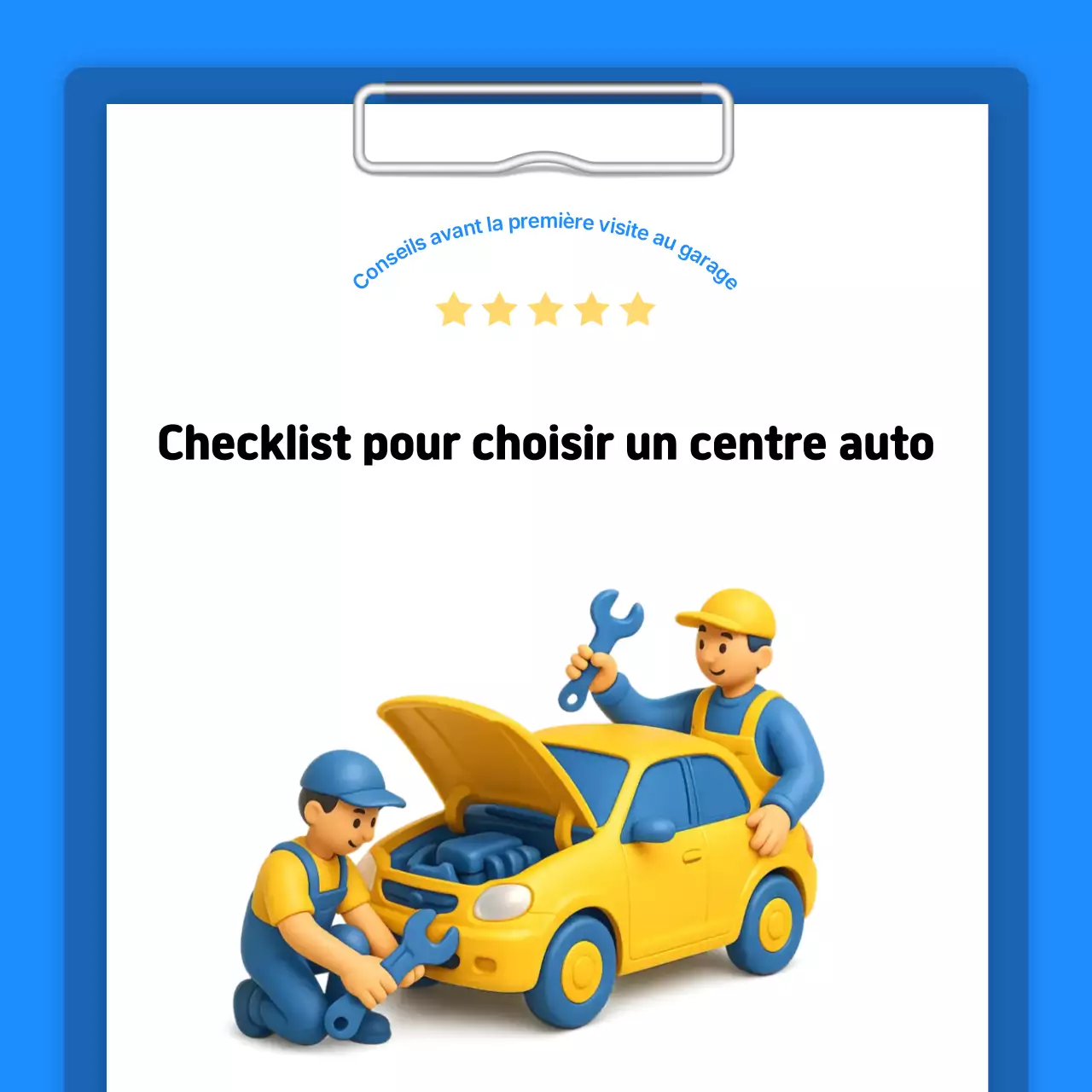 Informations sur l'entretien de la voiture Blue Simple