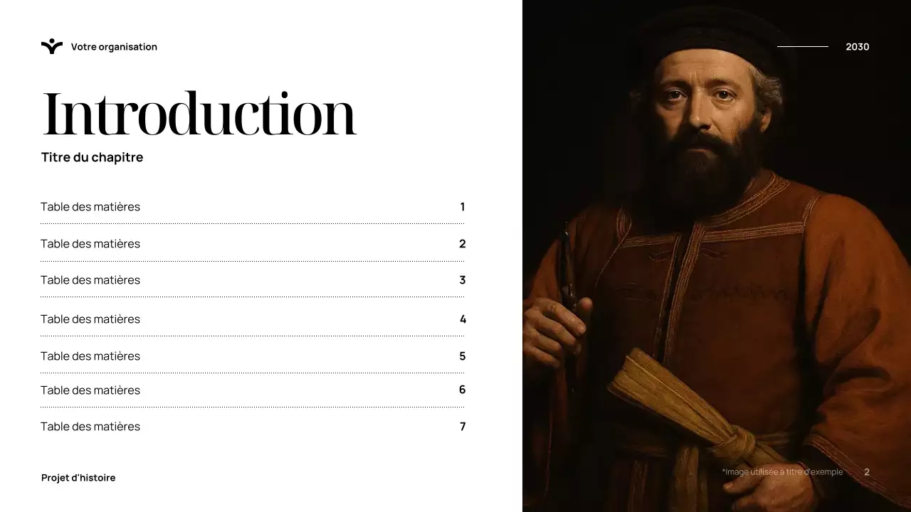 Présentation de l'histoire élégante bleue