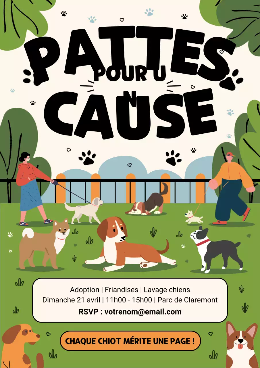 Affiche d'annonce de l'événement Green Modern Dog