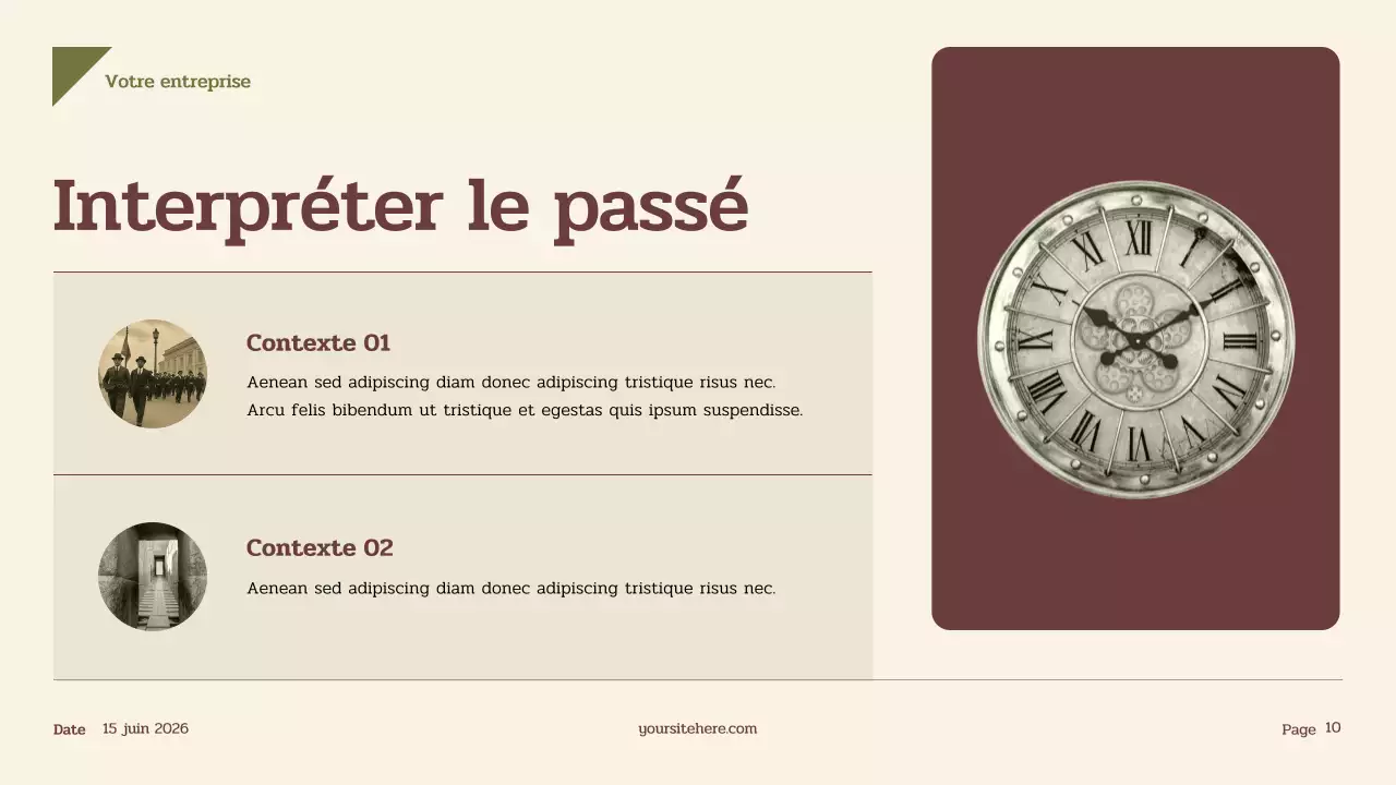 Présentation de l'histoire du vintage beige