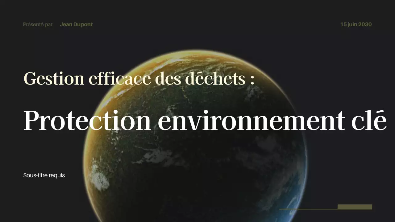 Présentation de la conférence sur l'environnement moderne noir