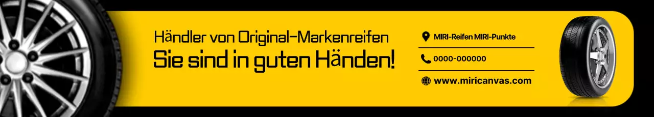 Gelbe moderne Reifenwerbung