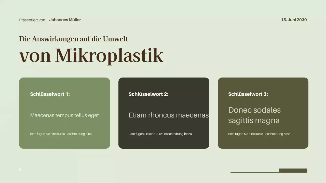 Vortragspräsentation zum Thema „Schwarze moderne Umwelt“