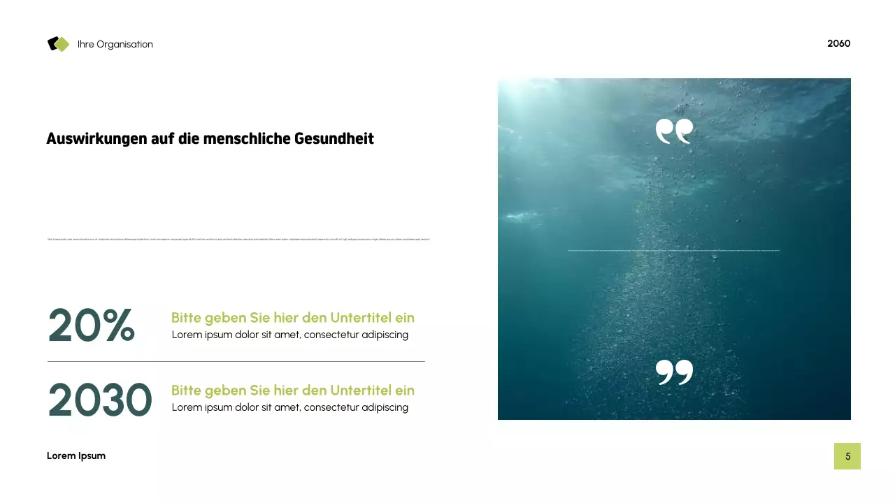 Blaue moderne Nachhaltigkeitspräsentation