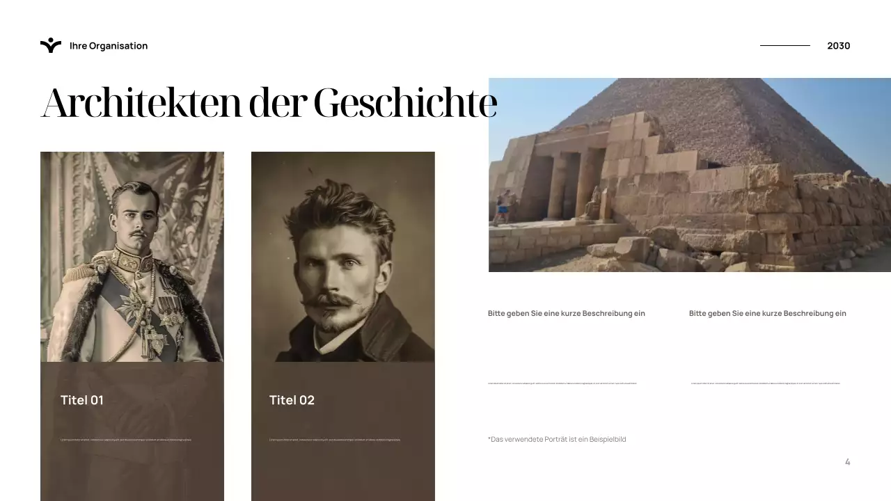 Blaue elegante Geschichtspräsentation