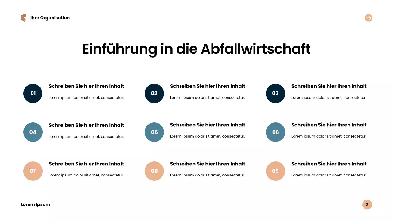 Blaue moderne Nachhaltigkeitspräsentation