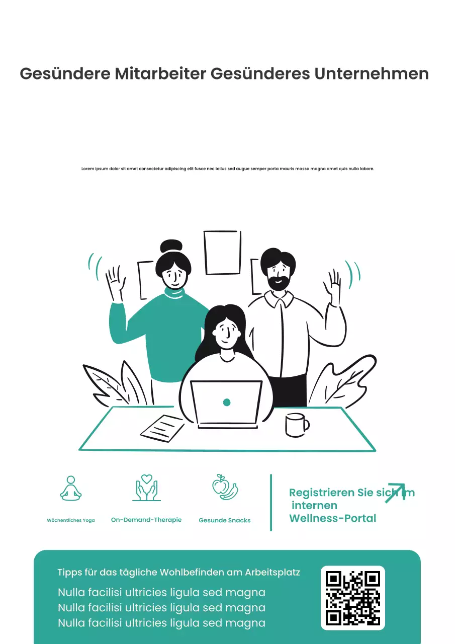 Beiges modernes Arbeits-Wellness-Werbeplakat