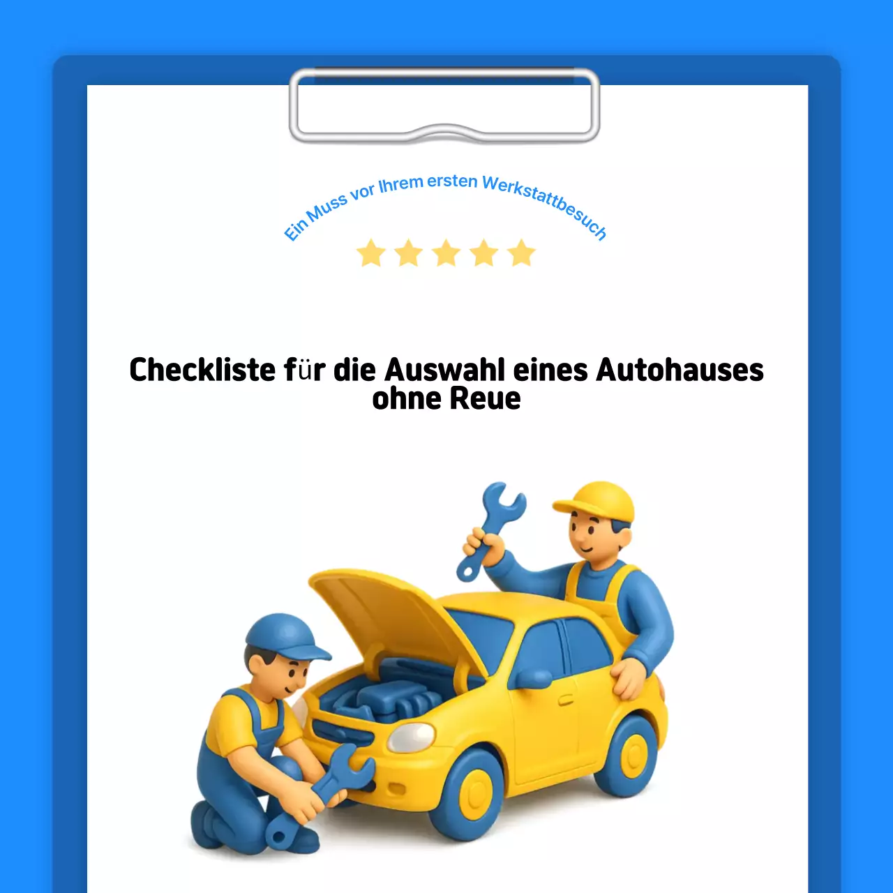 Blue Simple Car Care Informationen Lieferung