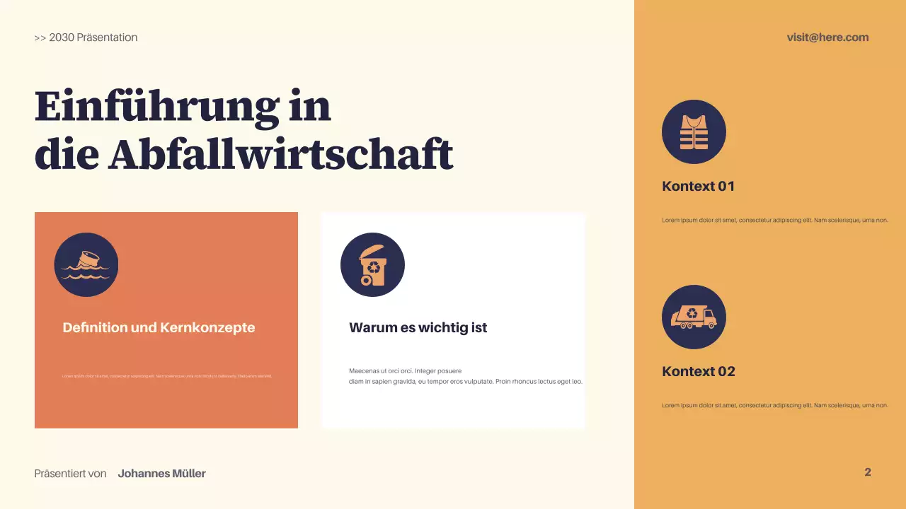 Präsentation zur modernen Nachhaltigkeit der Marine