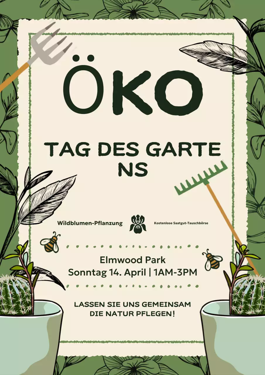 Grünes rustikales Garten-Event-Plakat