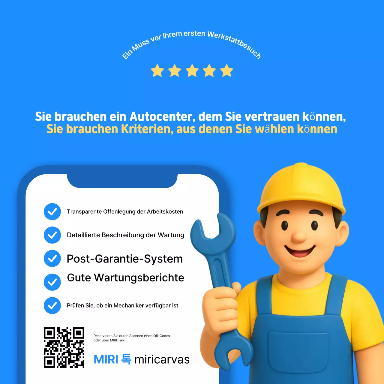 Blue Simple Car Care Informationen Lieferung