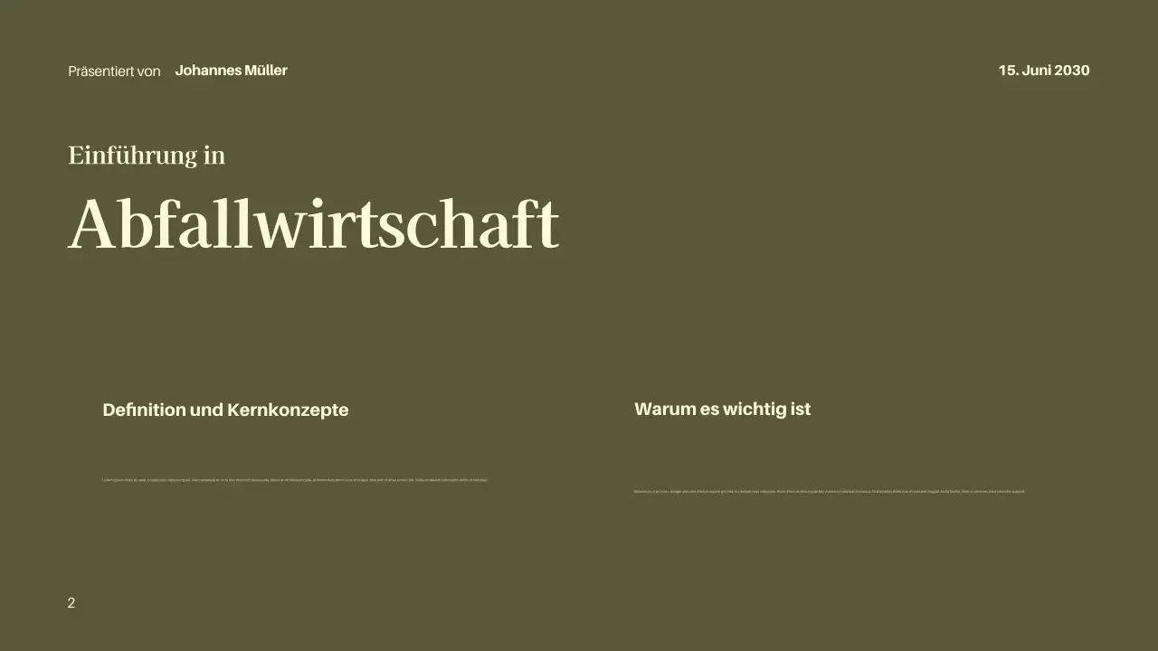 Vortragspräsentation zum Thema „Schwarze moderne Umwelt“