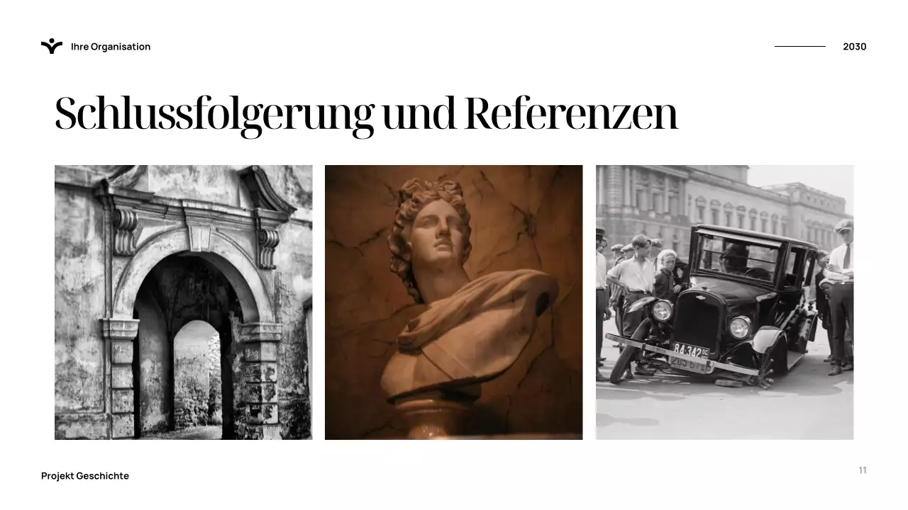 Blaue elegante Geschichtspräsentation