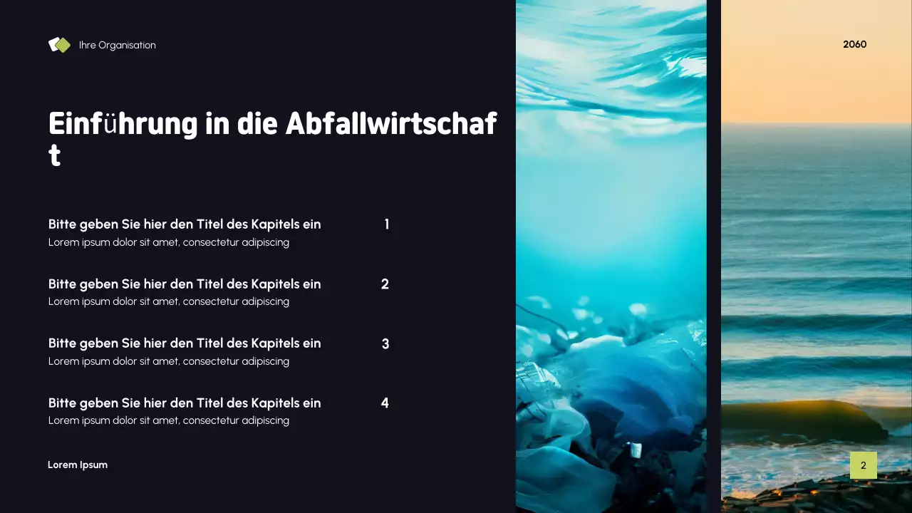 Blaue moderne Nachhaltigkeitspräsentation