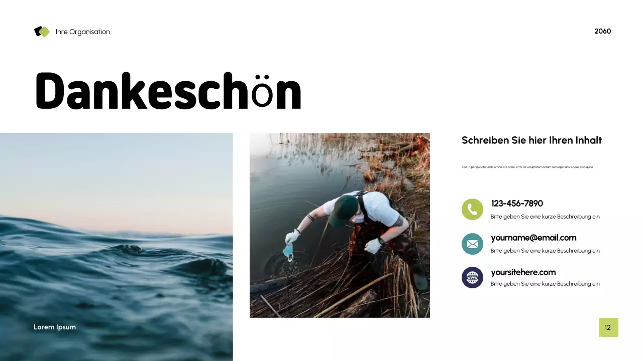 Blaue moderne Nachhaltigkeitspräsentation