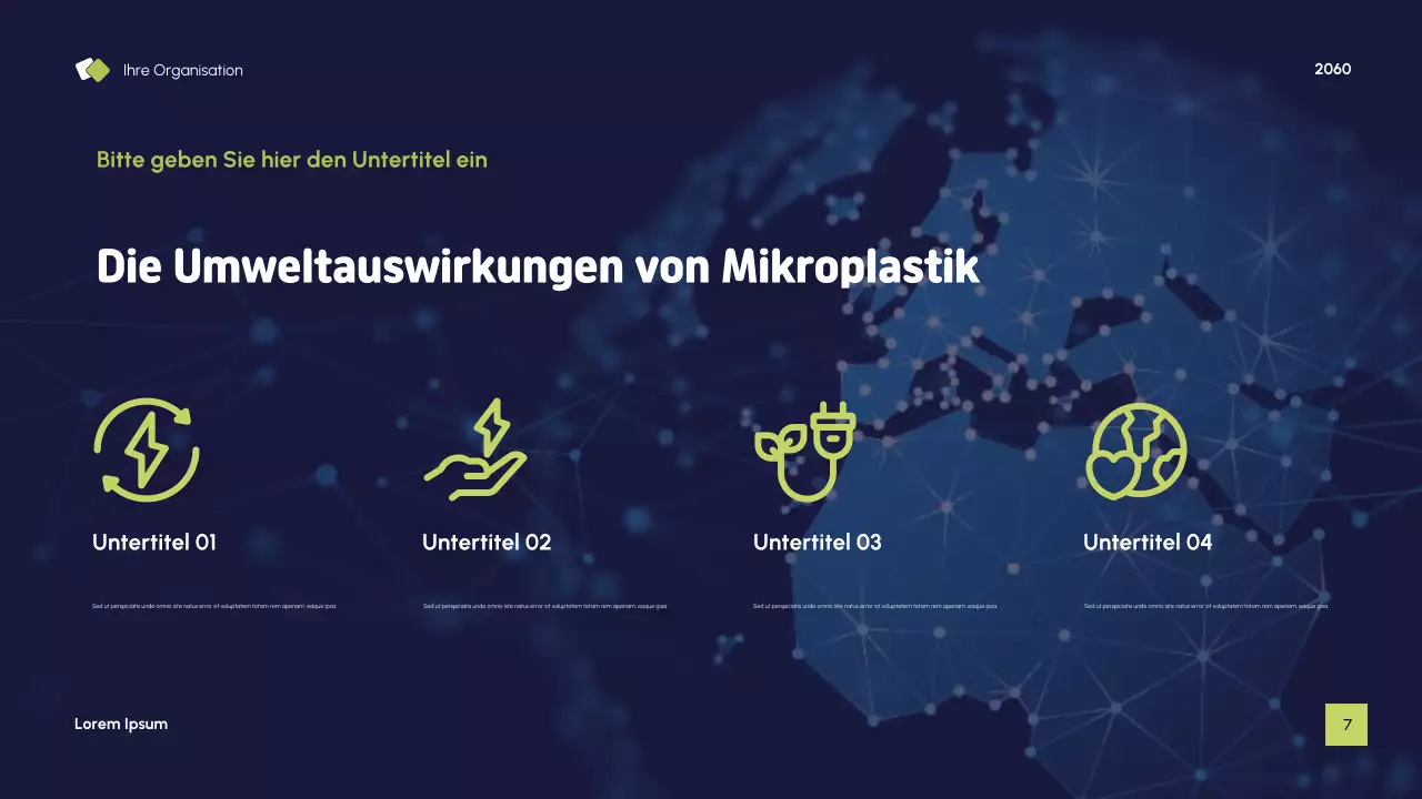 Blaue moderne Nachhaltigkeitspräsentation