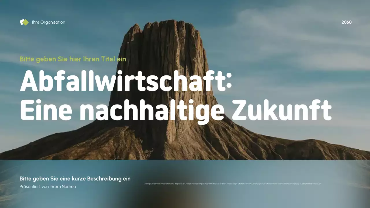 Blaue moderne Nachhaltigkeitspräsentation