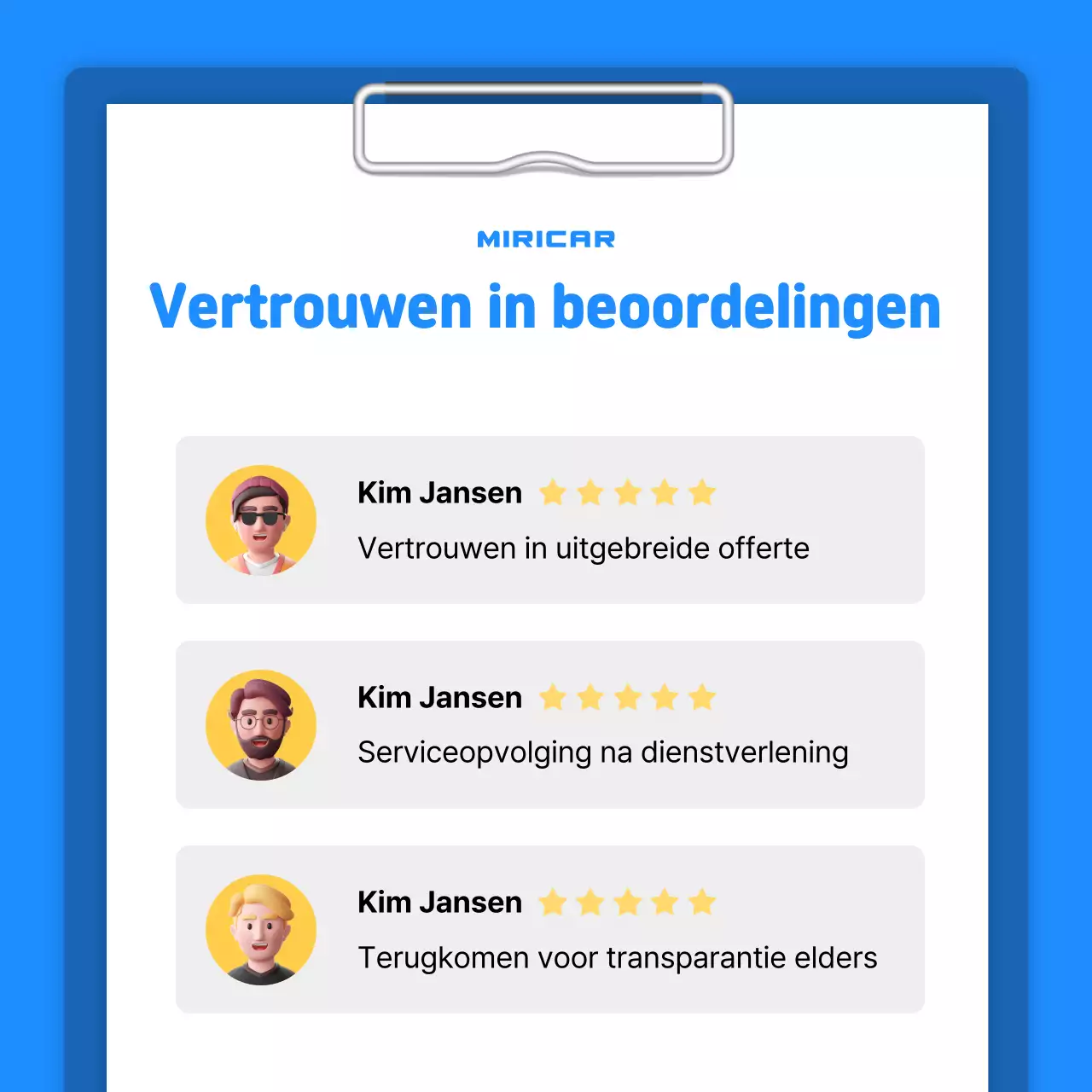 Blue Simple Autoverzorgingsinformatie Bezorging