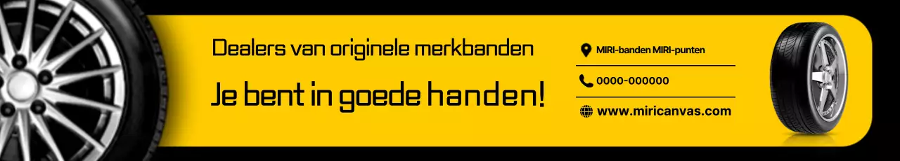 Gele moderne bandenreclame