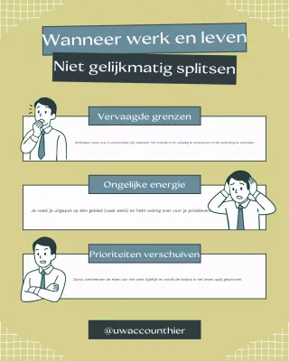 Groene, moderne gids voor werk-privébalans op sociale media