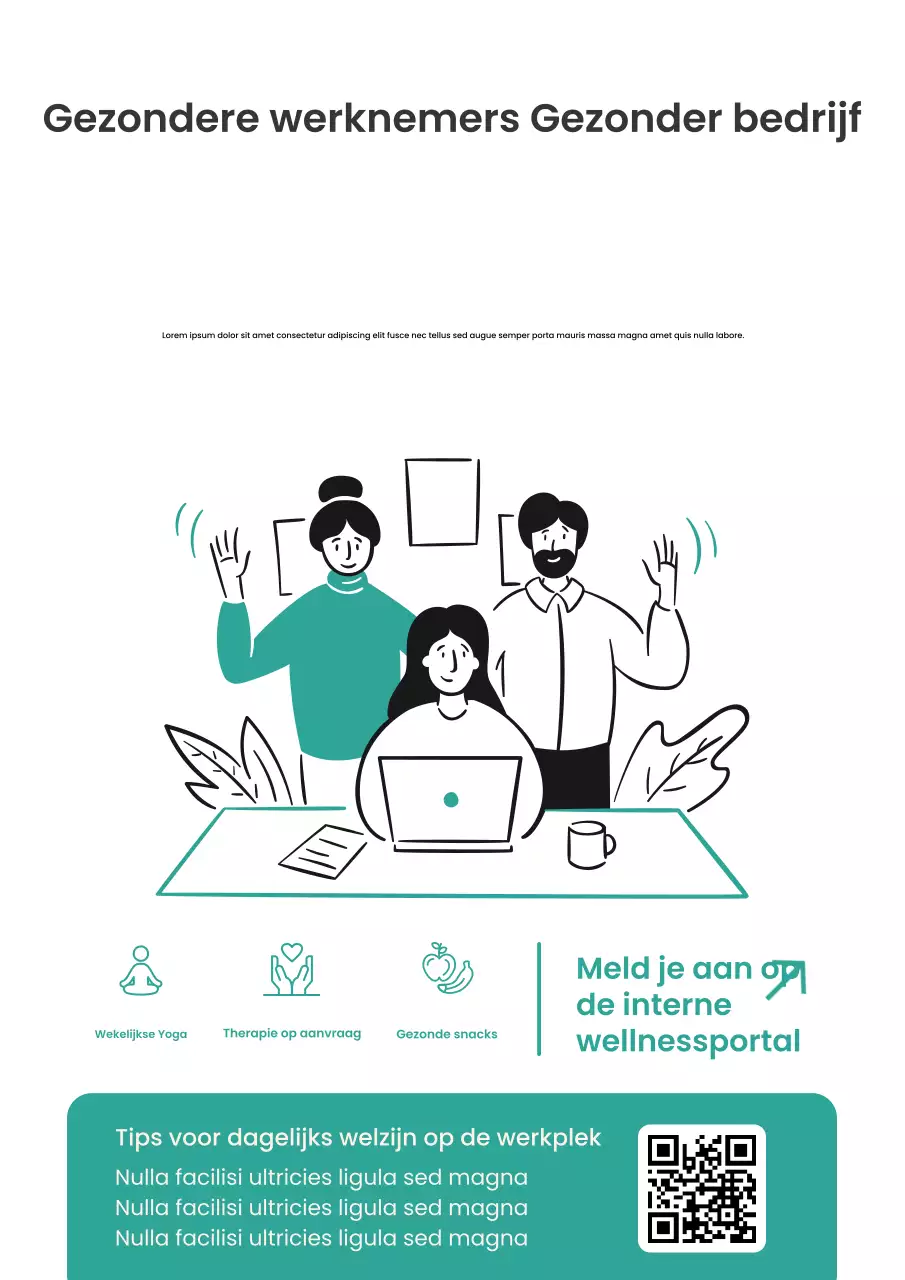 Beige Modern Werk Wellness Promotie Poster