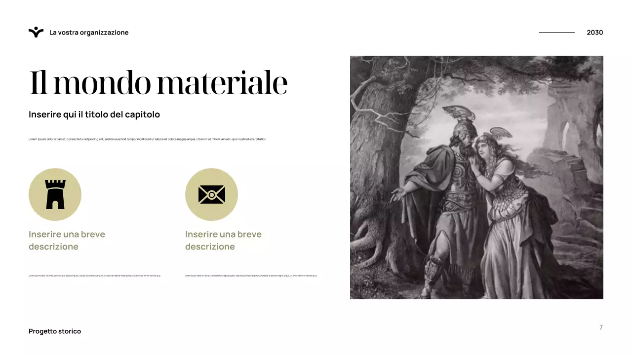 Presentazione della storia elegante blu