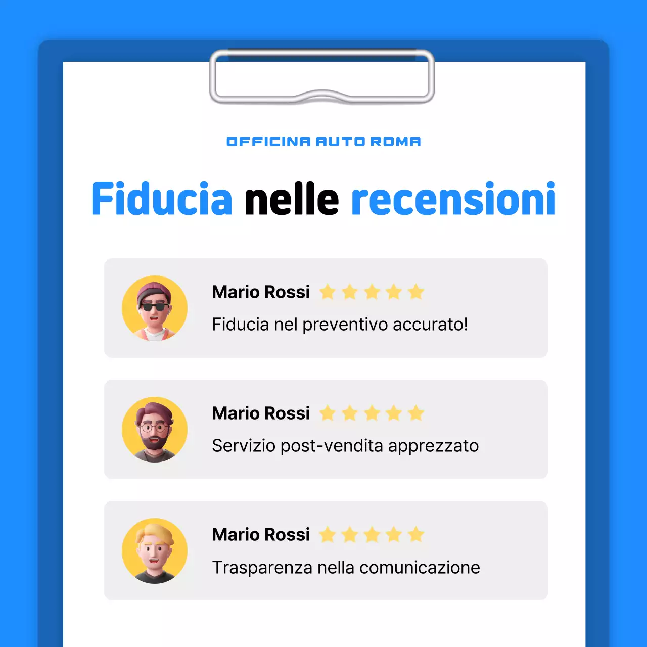 Informazioni sulla cura dell'auto blu semplice