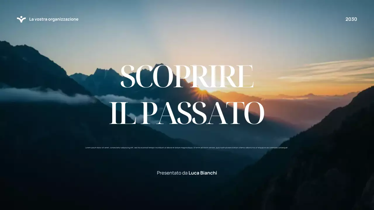 Presentazione della storia elegante blu