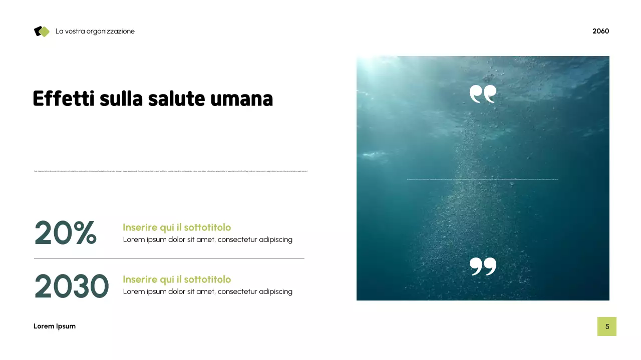 Presentazione sulla sostenibilità moderna blu