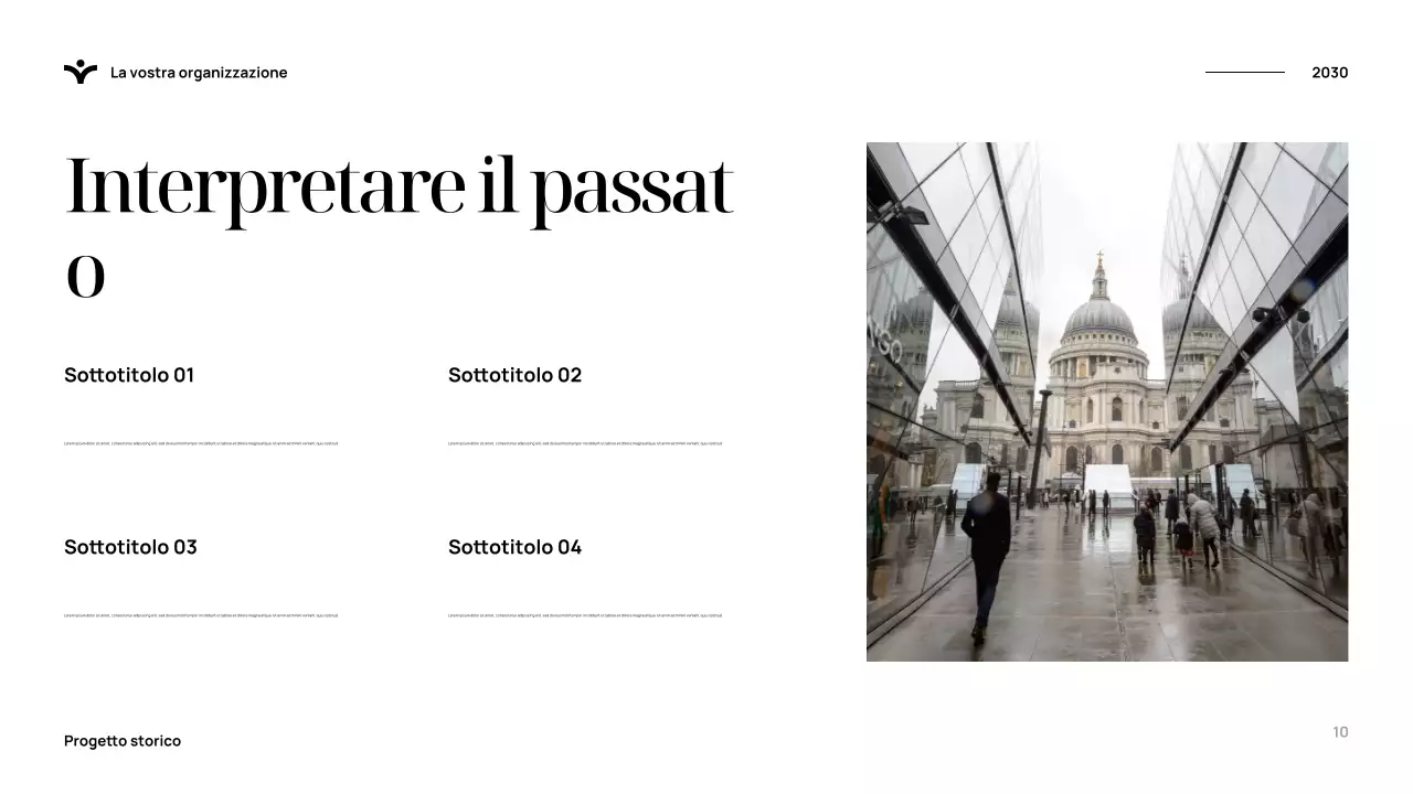 Presentazione della storia elegante blu