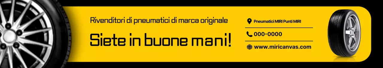Pubblicità di pneumatici moderni gialli