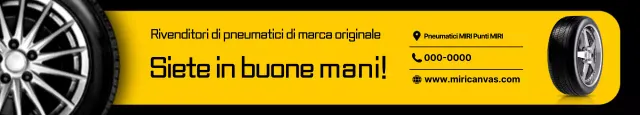 Pubblicità di pneumatici moderni gialli