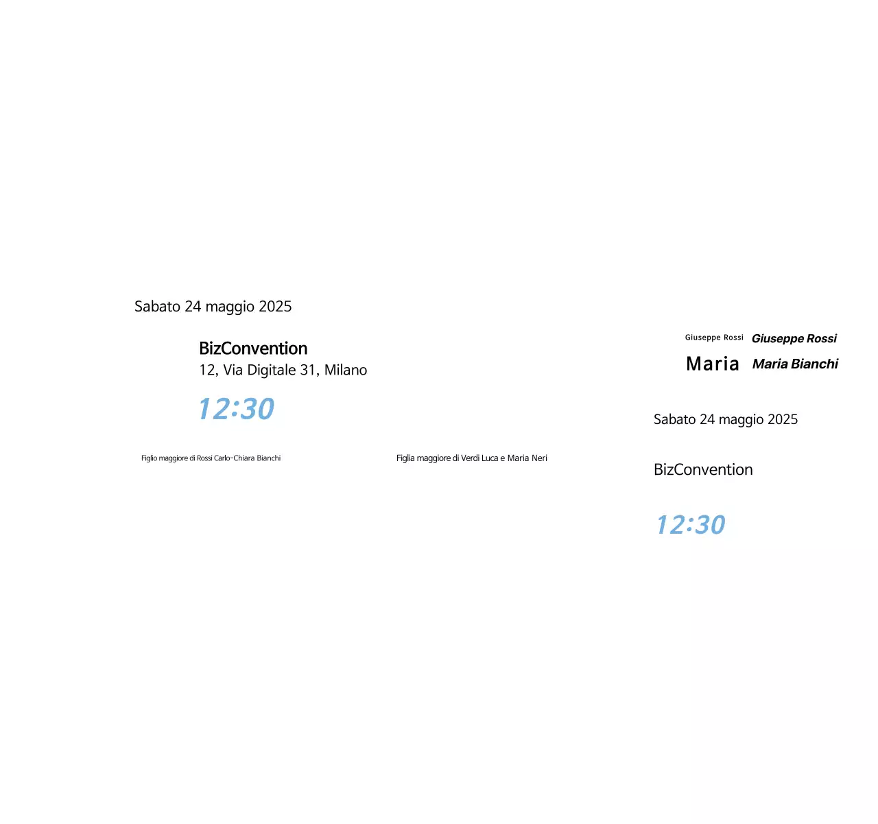 Invito a nozze semplice bianco