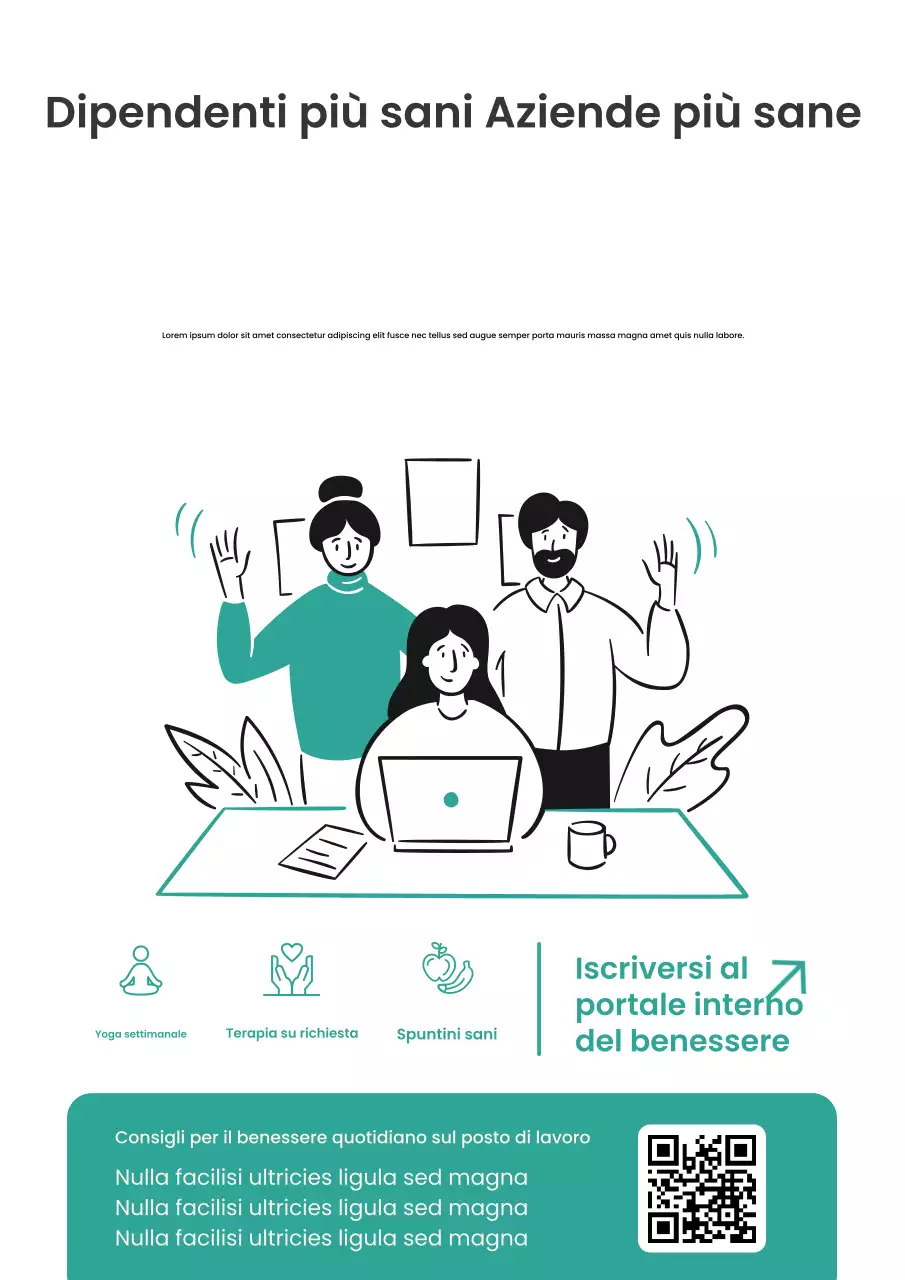 Poster promozionale beige moderno per il benessere sul lavoro