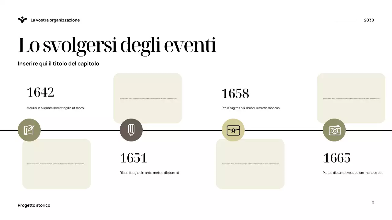 Presentazione della storia elegante blu