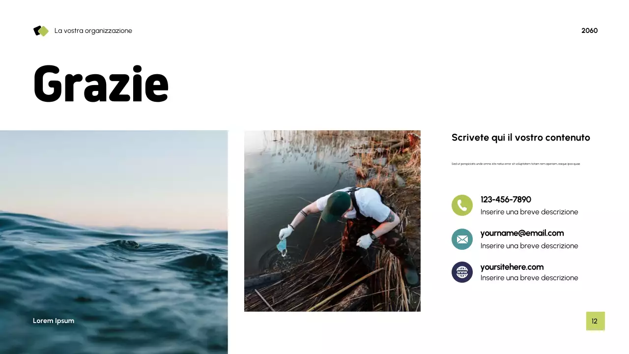 Presentazione sulla sostenibilità moderna blu