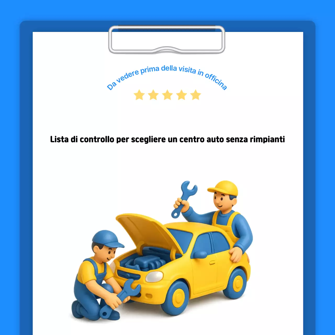 Informazioni sulla cura dell'auto blu semplice