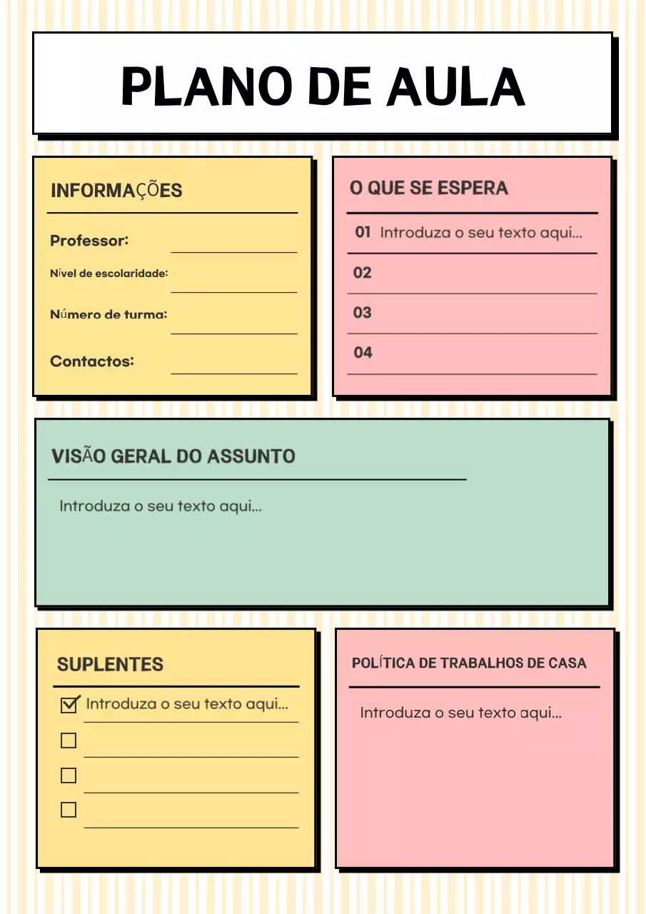 Cartaz do programa de aula do planejador educacional minimalista azul