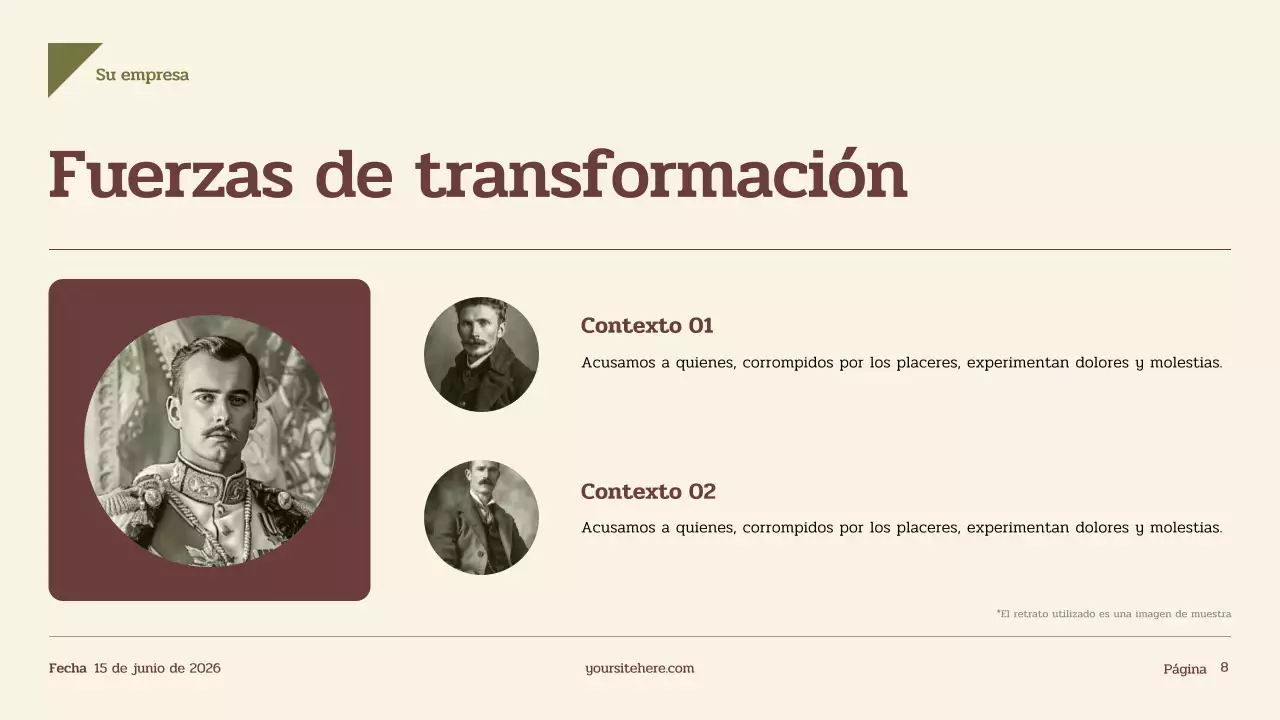 Presentación de la historia del vintage beige