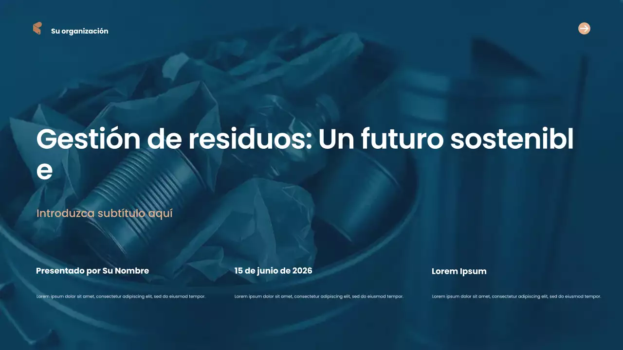 Presentación de sostenibilidad moderna azul