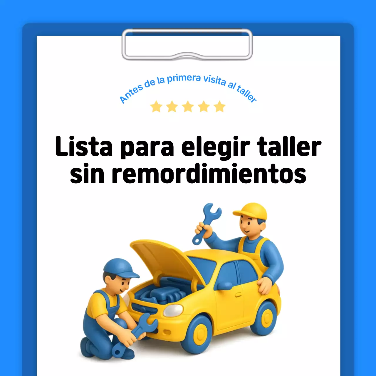 Entrega de información sobre el cuidado del coche Blue Simple