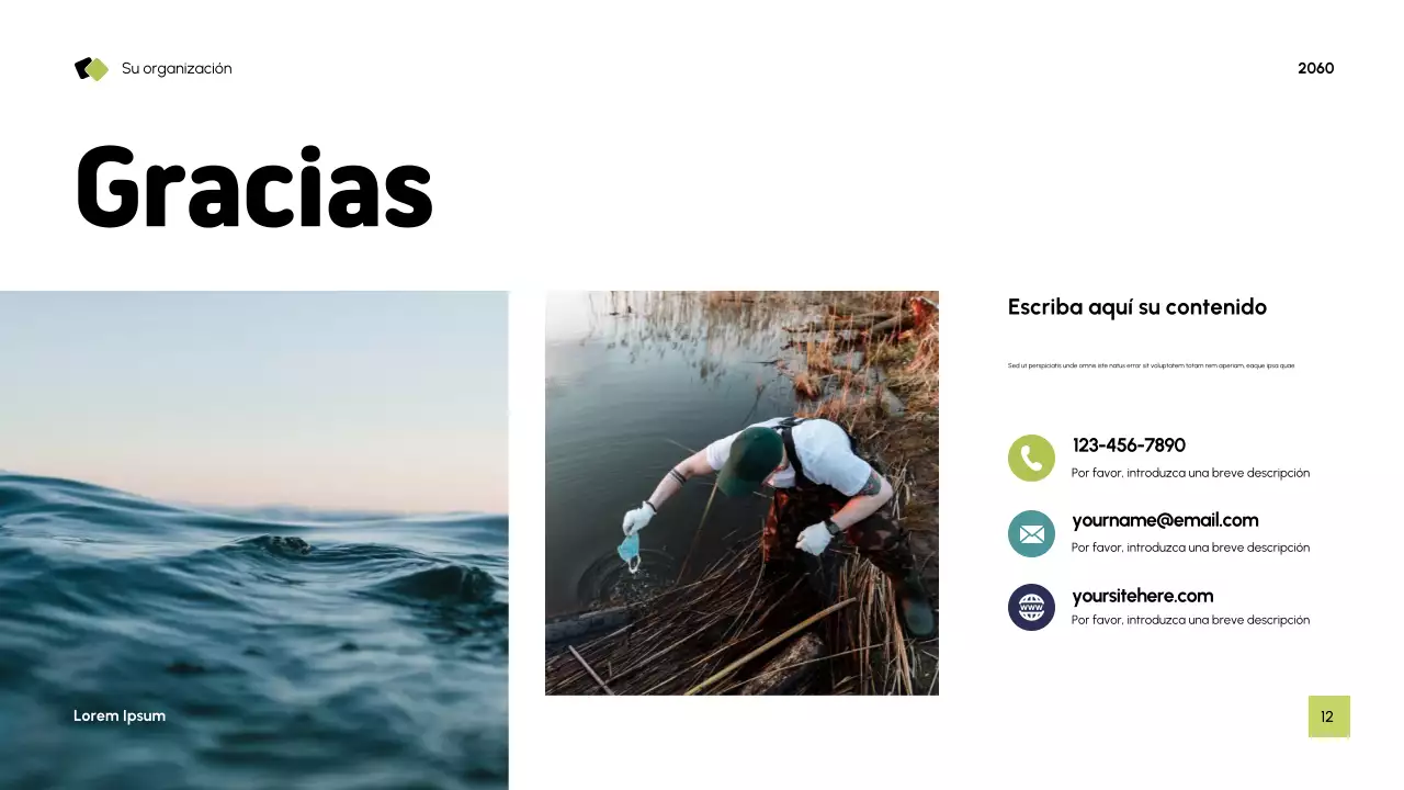 Presentación de sostenibilidad moderna azul