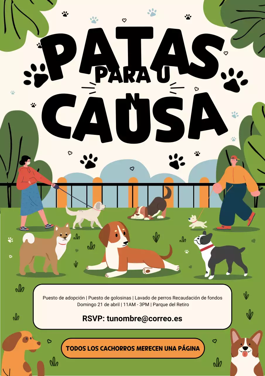 Cartel de anuncio del evento Green Modern Dog