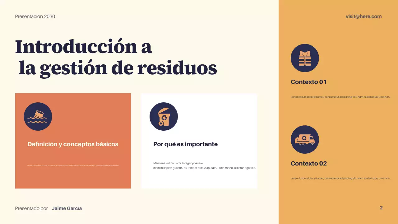 Presentación de sostenibilidad moderna de la Armada