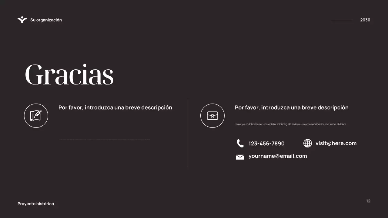 Presentación de la historia elegante y azul