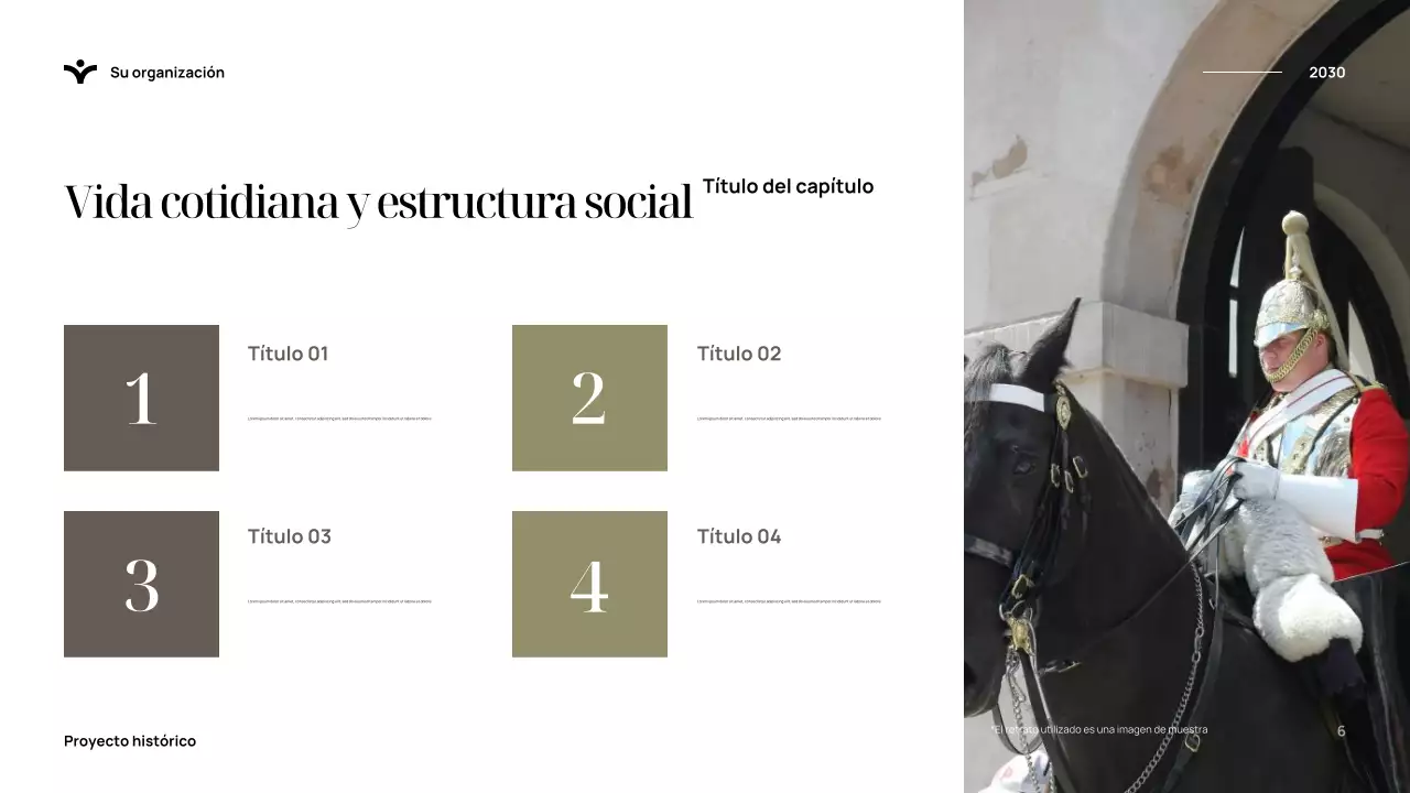 Presentación de la historia elegante y azul