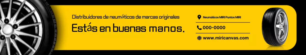 Anuncio de neumáticos modernos amarillos